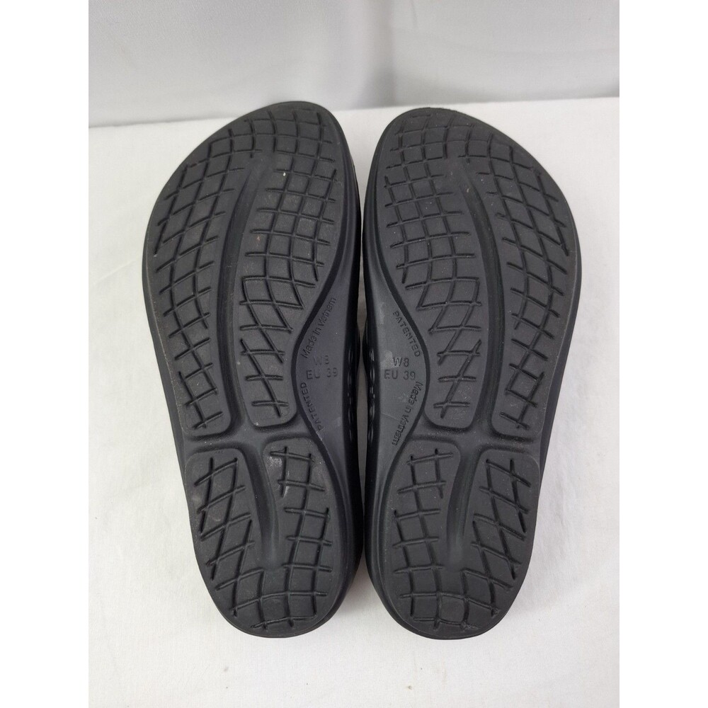 OOFOS OOlala Luxe Thong Flip Flops Recovery Sandals Latte Black Women's 8 - Picture 9 of 10